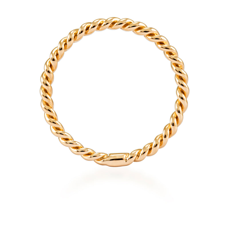 Hand twisted 18K Yellow Gold Ring