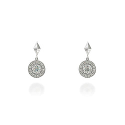 18K white gold drop earrings with ethically-sourced round brilliant diamonds