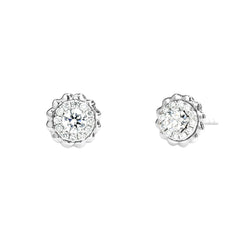 18K white gold earrings with ethically-sourced round brilliant diamond studs