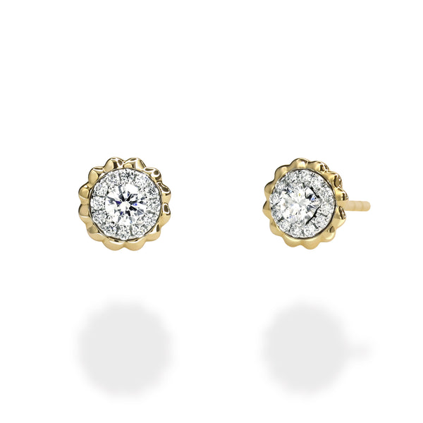 18K gold earrings with ethically-sourced round brilliant diamond studs