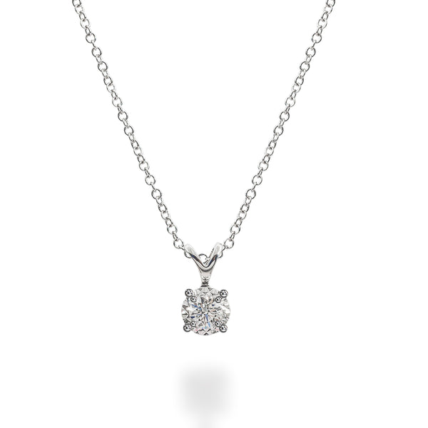 Classic Round Brilliant Diamond Pendant Necklace
