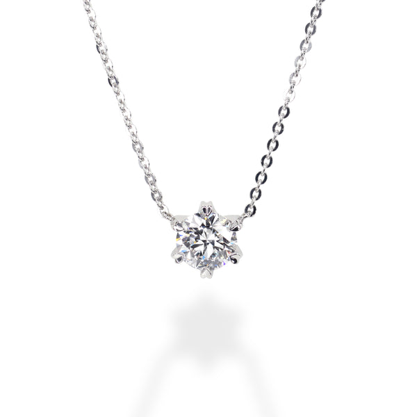 Round Brilliant Diamond Pendant Necklace 