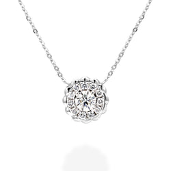 18K white gold necklace with ethically-sourced round brilliant diamond pendant