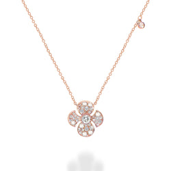 Floral Design Necklace, 18K rose gold with ethically-sourced round brilliant and rose-cut diamonds