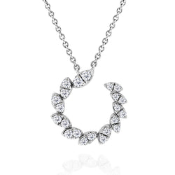 18K gold or platinum necklace with ethically-sourced round brilliant diamonds halo pendant