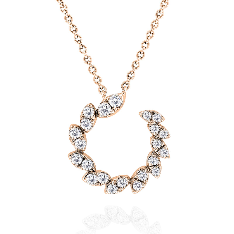 18K gold or platinum necklace with ethically-sourced round brilliant diamonds halo pendant
