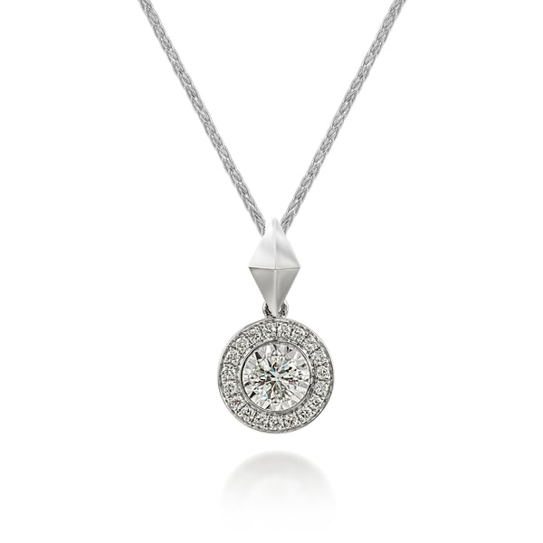 18K white gold necklace with ethically-sourced round brilliant diamonds
