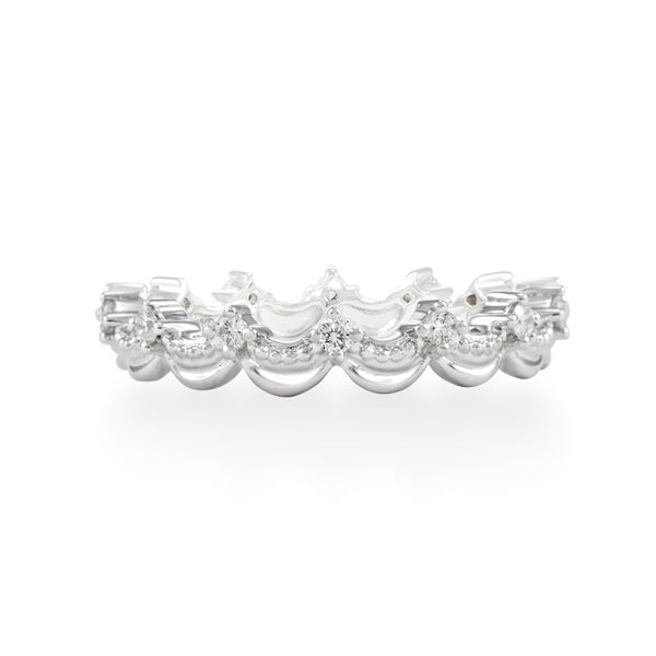 Curve Diamond Ring, 18K white gold with ethically-sourced round brilliant diamonds