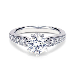 Platinum ring with diamond centre stone and diamond band 