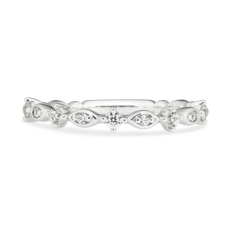 Diamond Ring Band, 18K white gold with ethically-sourced round brilliant diamonds