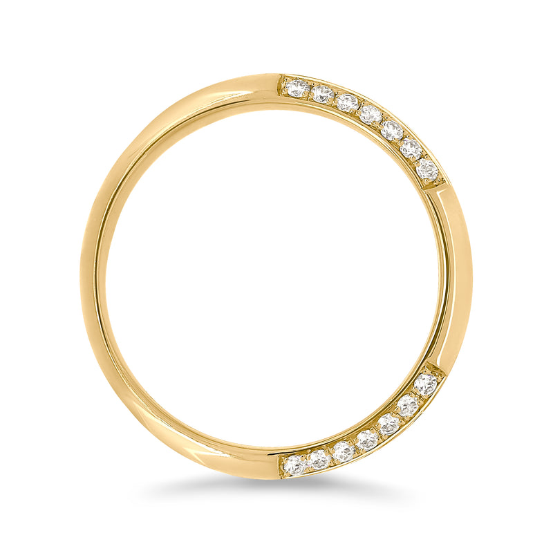 Ring Band with Edged Sides handcrafted in 18K yellow gold with ethically-sourced round brilliant diamonds